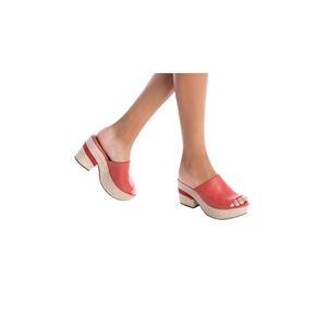 Carmela Womens Red Wedges Jute Heels Size 36 US Size 5